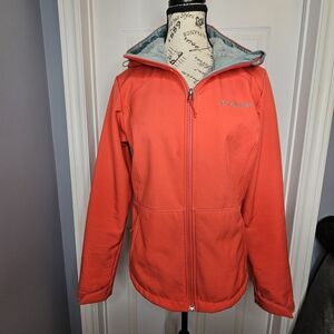 Columbia Sherpa Lined Jacket Coat Coral Pink Gray Women's Size M